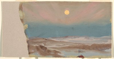 Winterlandschap met volle maan door Frederic Edwin Church