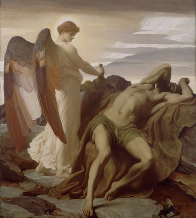 Elia in de woestijn door Frederic Leighton