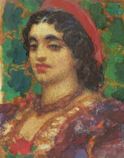 Studie van een Vrouwenhoofd door Frederic Leighton