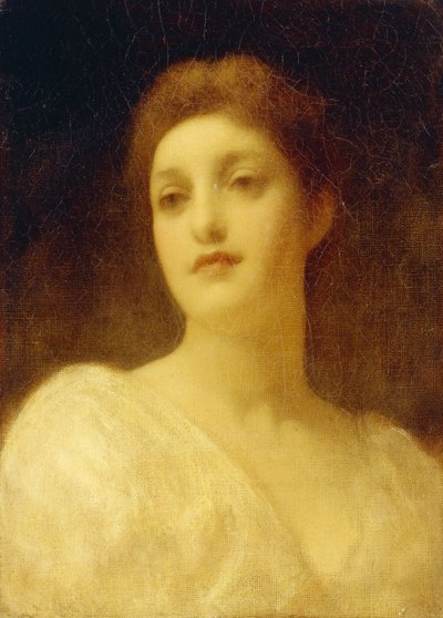 Het hoofd van een meisje door Frederic Leighton