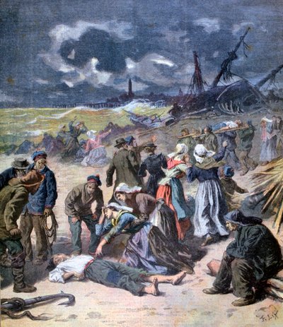 Een storm in Calais, Frankrijk door Frederic Lix
