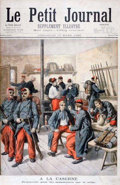 In de kazerne, voorbereiding voor manoeuvres in de sneeuw door Frederic Lix