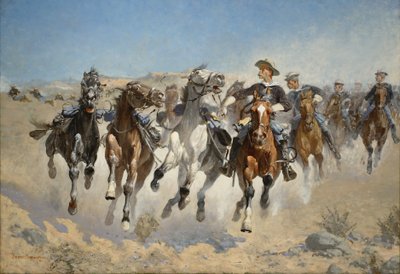 Te voet: De vierde ruiters verplaatsen de geleide paarden door Frederic Remington