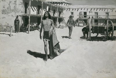 Niets dan vrolijke blikken Volgden de knuppel door Frederic Remington