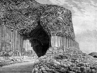 Fingals Grot, eiland Staffa, Schotland, 19e eeuw door Frederic Sorrieu