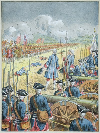 Slag bij Fontenoy op 11 mei door Frederic Theodore Lix