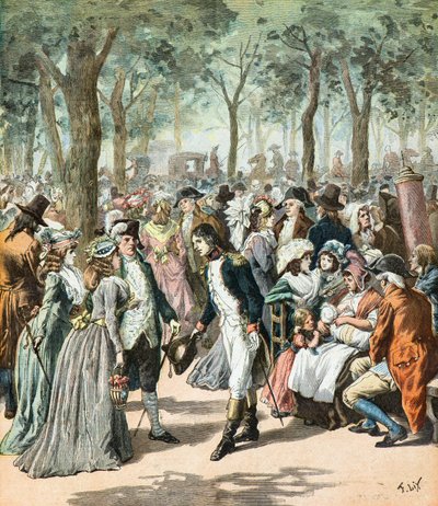 Bonaparte in de tuinen van het koninklijk paleis door Frederic Theodore Lix