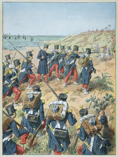 Aankomst van de Fransen in Algerije, 14 juni door Frederic Theodore Lix