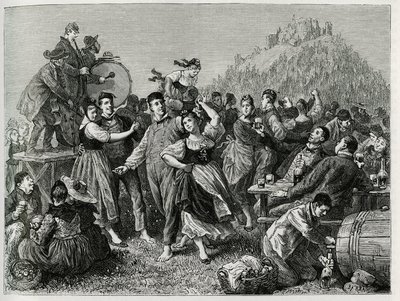 Feest van de herders op de Hohneck (Vogezen), zondag na Sint Jan. Gravure door F. Lix, ter illustratie van het verhaal 