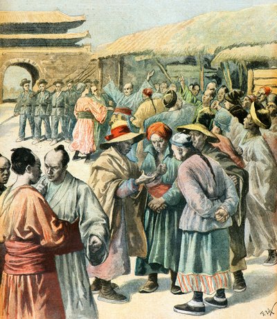 Het begin van de boerenoorlog in Korea door Frederic Theodore Lix