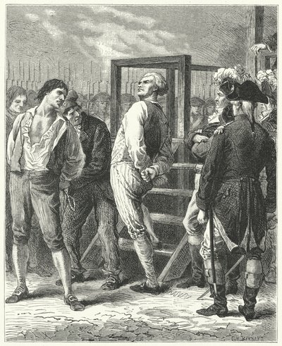 De executie van Georges Danton, 1794 door Frederic Theodore Lix