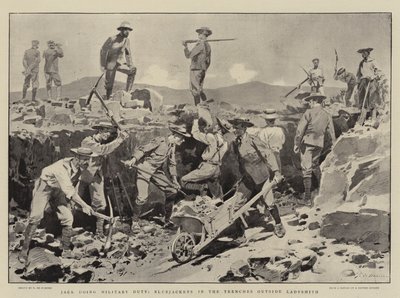Jack doet militaire dienst, Bluejackets in de loopgraven buiten Ladysmith door Frederic de Haenen