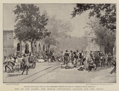Op naar het Front, het Indiase Contingent vertrekt naar het Front door Frederic de Haenen