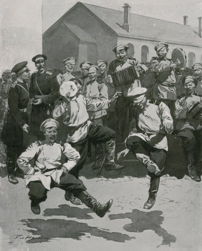 Soldaten dansen in de kazerne door Frederic de Haenen