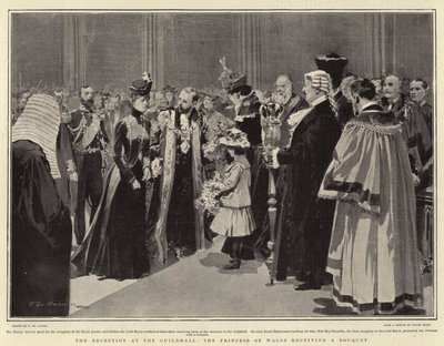 De Receptie in het Guildhall, de Prinses van Wales ontvangt een Boeket door Frederic de Haenen