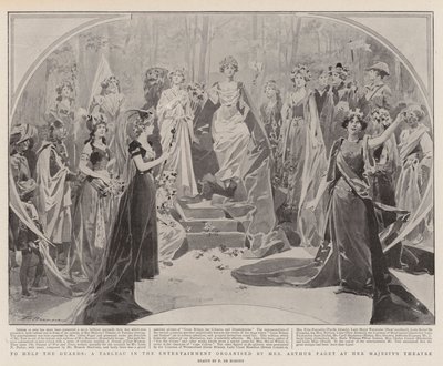 Om de Wachten te Helpen, een Tableau in het Entertainment georganiseerd door Mrs Arthur Paget in haar Majesteit