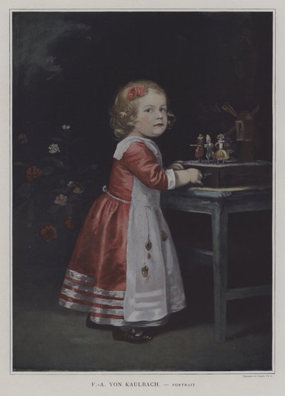 Portret van een jong meisje door Frederich August Kaulbach