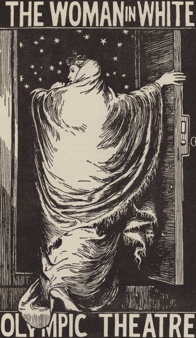 Afficheontwerp voor een theatrale bewerking van Wilkie Collins