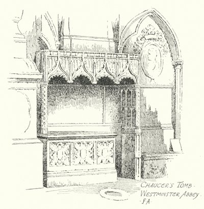 Graf van Chaucer, Westminster Abbey door Frederick Adcock