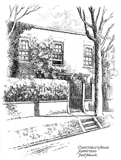 Huis van John Constable, Hampstead, Londen, 1912 door Frederick Adcock