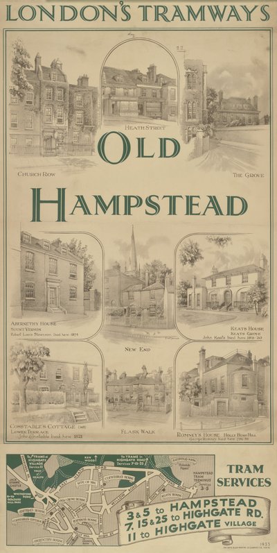 Oud Hampstead, Tramdiensten door Frederick Adcock