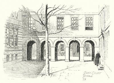 Pump Court, Temple door Frederick Adcock