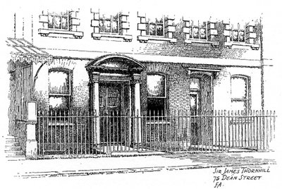 Huis van Sir James Thornhill, 75 Dean Street, Londen, 1912 door Frederick Adcock