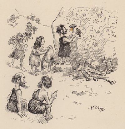 Onze Antediluviaanse Voorouders door F Opper: Nummer Zes (litho) door Frederick Burr Opper