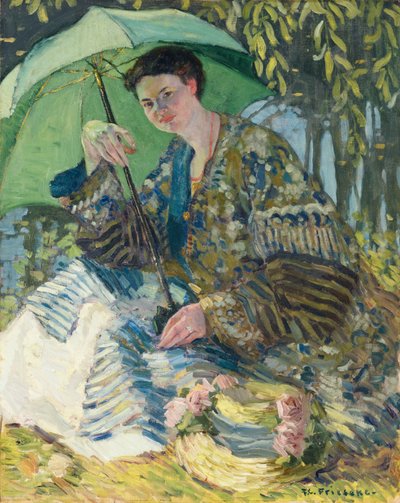 Dame met een Parasol, c.1905 door Frederick Carl Frieseke