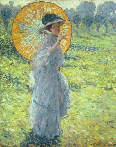 Vrouw met een parasol, ca. 1906 door Frederick Carl Frieseke