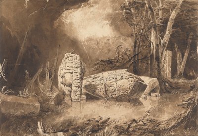 Maya Stela in Copan, Honduras door Frederick Catherwood
