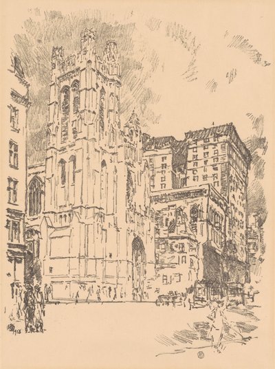 St. Thomas, New York door Frederick Childe Hassam