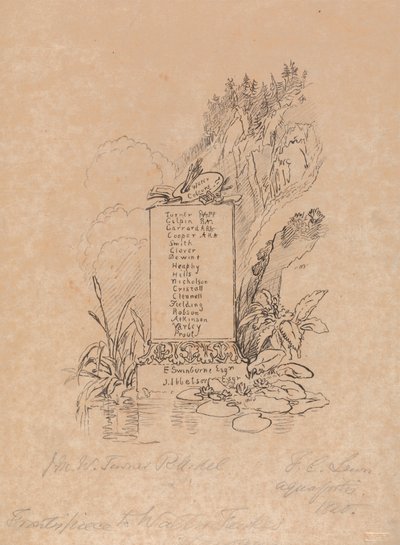 Frontispice voor de catalogus van Mr. Fawkes door Frederick Christian Lewis the Elder