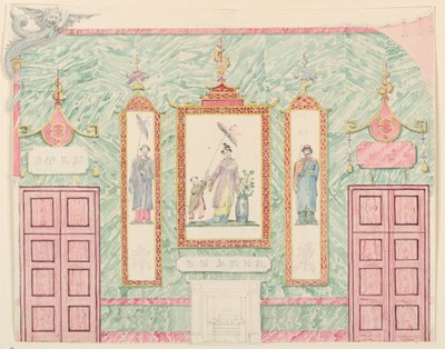 Muurverhoging, waarschijnlijk voor de banketzaal, Royal Pavilion, Brighton door Frederick Crace