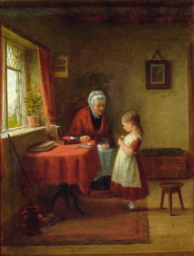 De eerste naailes door Frederick Daniel Hardy