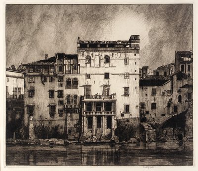 Oude huizen aan de Tiber door Frederick G. Hall