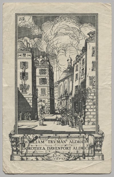 Boekplaat: William Truman Aldrich en Dorthea Davenport Aldrich, Ex Libris door Frederick Garrison Hall