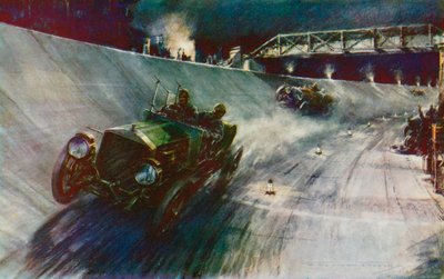 In 1907 slaagde S F Edge erin om met de Napier alleen 60 mph gedurende 24 uur vol te houden, het eerste record op de nieuwe Brooklands-baan door Frederick Gordon (after) Crosby