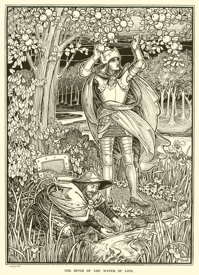 De rivier van het water des levens door Frederick Hurten Rhead
