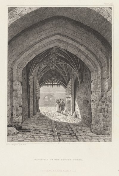 Poort van de Bloody Tower door Frederick Nash