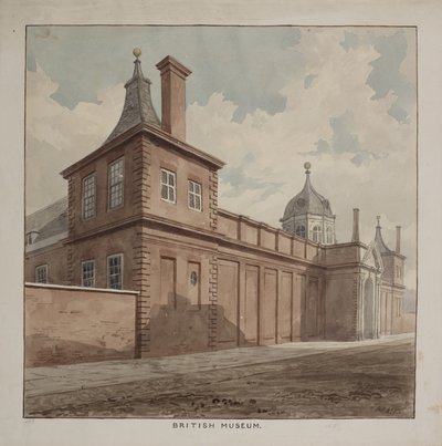 Uitzicht op het British Museum, Holborn, ca. 1807 door Frederick Nash