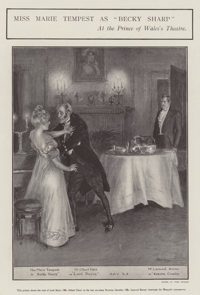 Miss Marie Tempest als Becky Sharp in het Prince of Wales