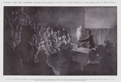 Sir Robert Ball geeft een lezing aan kinderen in het Royal Institution door Frederick Pegram