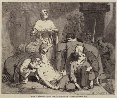 Begrafenis van Harold in Waltham Abbey door Frederick Richard Pickersgill
