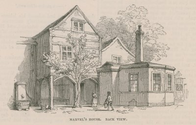 Het huis van Andrew Marvel, Highgate door Frederick William Fairholt