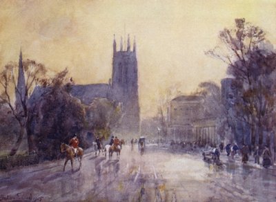 De Parochiekerk en Pompzaal, Leamington door Frederick William Newton Whitehead