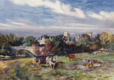 Warwick Castle vanaf de Brug door Frederick William Newton Whitehead