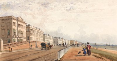 Brighton: de voorkant en de kettingpier in de verte door Frederick William Woledge