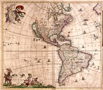 Kaart van Amerika door Frederick de Wit