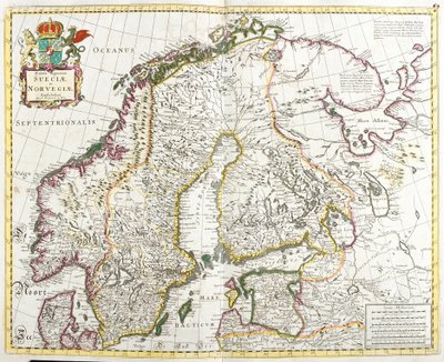 Kaart van Zweden en Noorwegen door Frederick de Wit